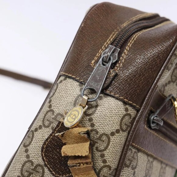 GUCCI GG Supreme Web Sherry Line Shoulder Bag PVC Beige 001 4071 5 Auth gh717 - Picture 11 of 15